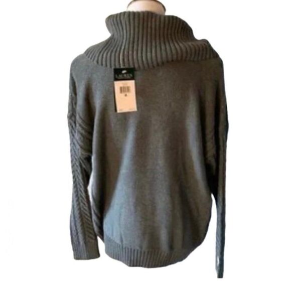🆕 Lauren Ralph Lauren Women's Grey Heather Cowl Neck size M - Picture 3 of 6